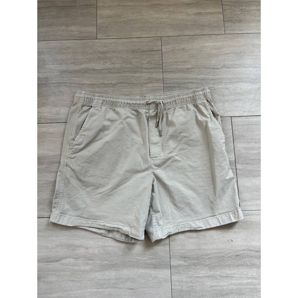 American Eagle Flex Khaki Tan Elastic Waist Drawstring Shorts Mens Large L